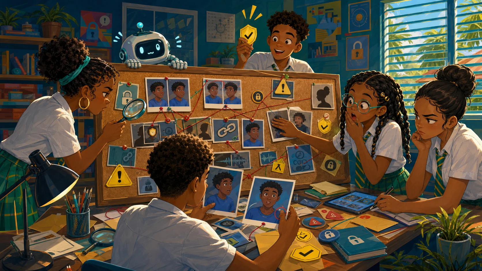 Caribbean student digital detectives investigate manipulated images, suspicious links and privacy risks