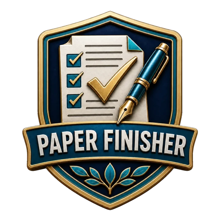 Paper Finisher achievement badge